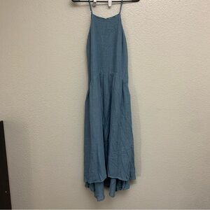 Pinch Women’s Light Blue “The Ruddy Duck” Linen Blend Midi Dress Size Medium NWT